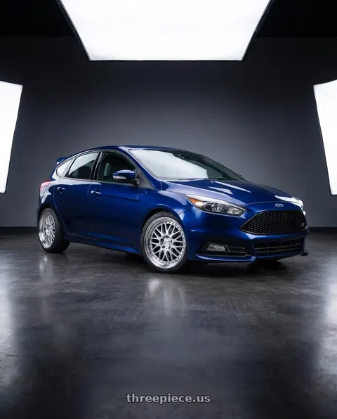 2017 Ford Focus ST with Work Wheels VS-KF 5x108 20x8+46 Brilliant Silver Black O Disk FULL REVERSE wheels