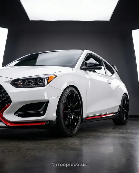 2020 Hyundai Veloster N with KATANA RACING KR07 5x114.3 18x8 +40 Glossy Black wheels