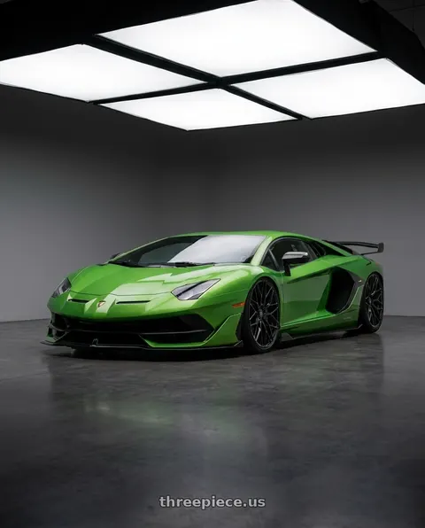 2018 Lamborghini Aventador with Avant Garde Wheels M520R 5X120 24x10 +35 Gloss Black wheels