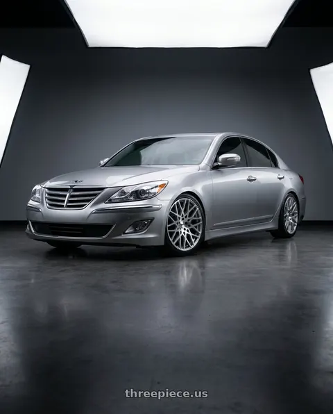 2013 Hyundai Genesis with TSW VALE 5X114.3 19X8.5 +40 SILVER W/ MIRROR CUT FACE wheels