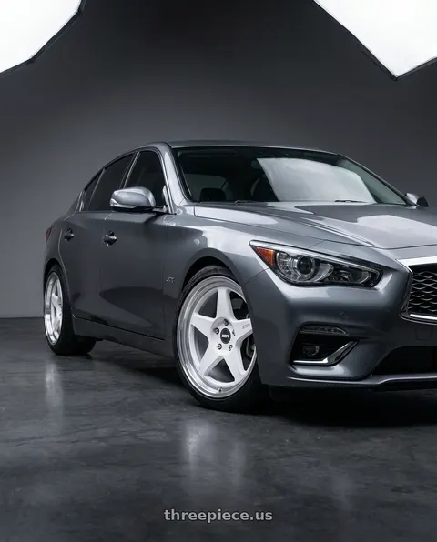 2022 INFINITI Q50 with ESR Wheels CR SERIES CR5 5x100 18x9.5 +35 Gloss White wheels