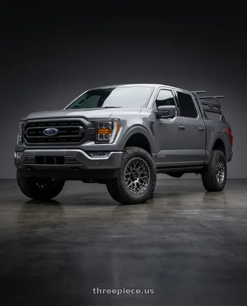 2023 Ford F-150 with KMC KM722 TECHNIC 6X135 18X9 +18 ANTHRACITE wheels
