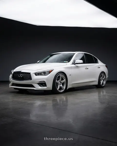 2019 INFINITI Q50 with Work Emotion T5r 5x114.3 19x8.5 +35 Glow Silver wheels