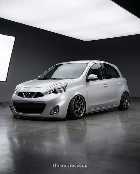 2015 Nissan Micra with WedsSport TC105X 4x100 15x7.0+20 EJ Titan wheels