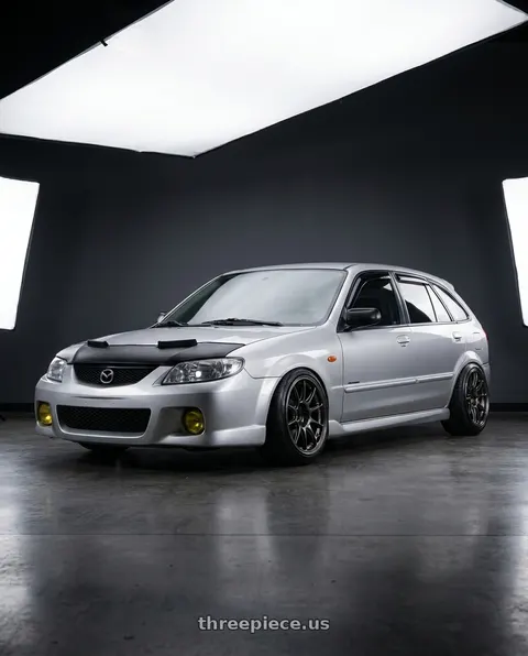 2007 mazda protege5 with WedsSport TC105X 4x100 15x8.0+35 EJ Titan wheels