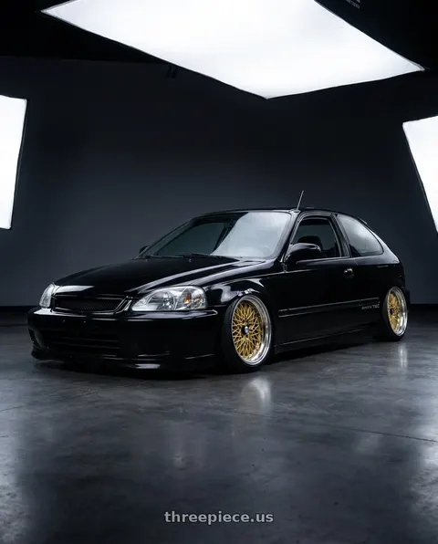 2000 Honda Civic with SSR Formula MESH 4X100 16X7+39 SL Disk Fm Gold wheels