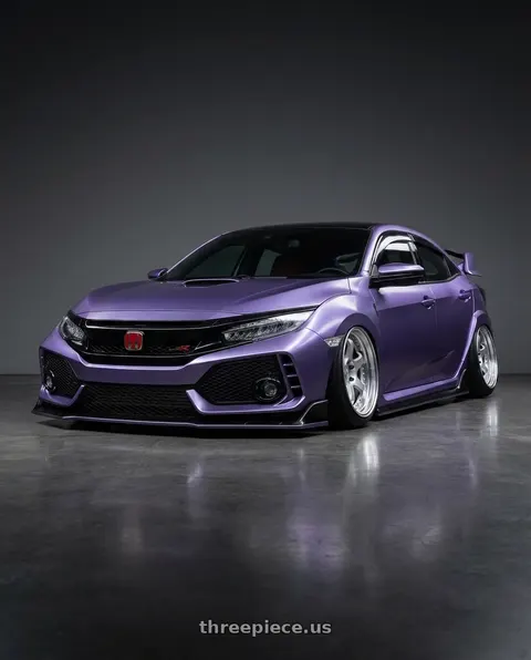 2019 Honda Civic Type R with Work Meister L1 3P 5x120 19x9.5+40 L Disk Matte Silver wheels