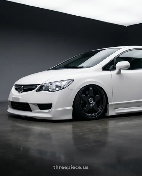 2007 Honda Civic with fifteen52 CHICANE 5x114.3 / 5x120 19x8.5 +35 ASPHALT BLACK (SATIN BLACK) wheels