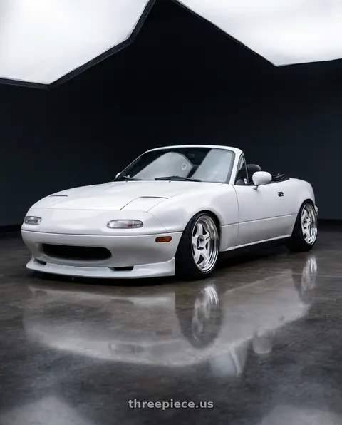 1991 Mazda Miata with Work Meister S1 2P 4x100 15x8+38 A Disk Black wheels