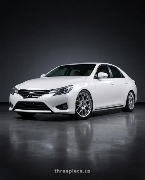 2014 Toyota Mark X with BBS RE-V7 5x114.3 18x8.5 +35 Diamond Silver wheels