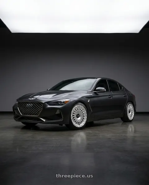 2019 Genesis G70 with Rotiform 1PC R176 LHR-M BLANK 19X8.5 +35 SILVER wheels