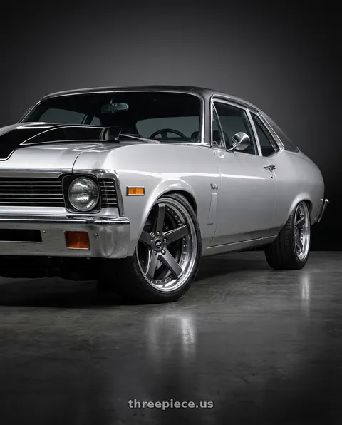 1972 Chevrolet Nova with Work Zeast Black Label Bst2 5x120.65 20x8+12 A Disk Brilliant Silver Black wheels