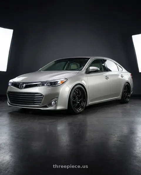 2013 Toyota Avalon with Aodhan DS01 5x114.3 18x8.5+35 Black Vacuum W/ Gold Rivets wheels