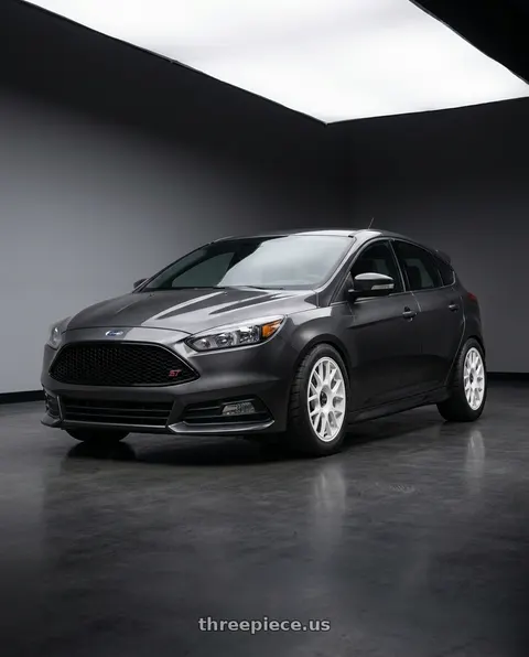2017 Ford Focus ST with fifteen52 APEX 5x108 / 5x112 18x8.5 +45 RALLY WHITE (GLOSS WHITE) wheels