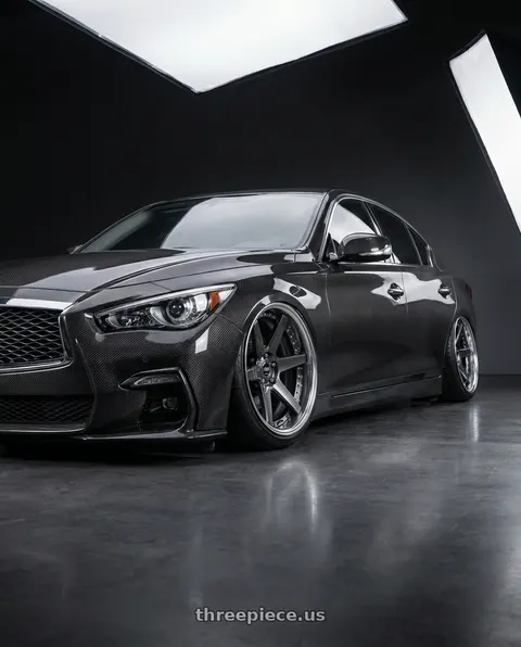 2019 INFINITI Q50 with Work Zeast Black Label Bst1 5x114.3 19x9.5+12 A Disk Brilliant Silver Black wheels