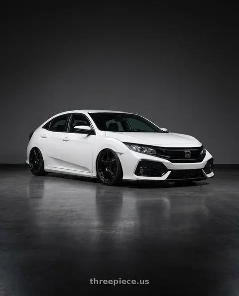 2019 Honda Civic with Gram Lights 57CR 5x114.3 19x9.5+35 Glossy Black wheels