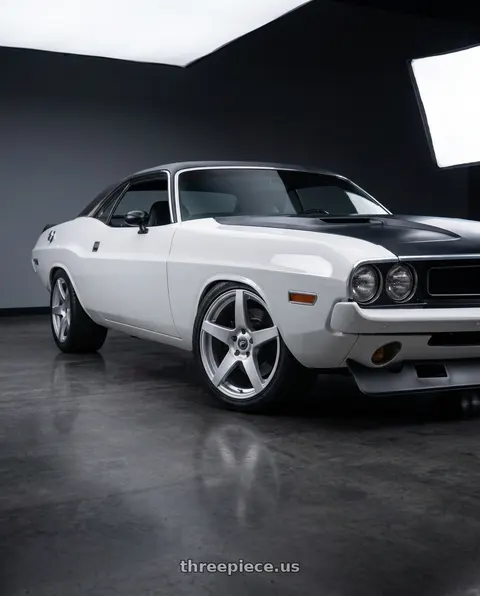 1970 Dodge Challenger with Forgestar CF5 5x114.3 19x10 +42 Gloss Silver wheels