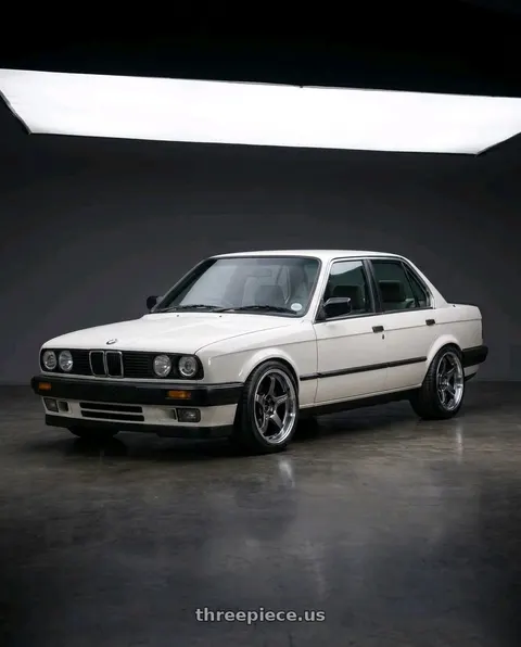 1991 BMW 318is with Advan Racing GT BEYOND 4x100 17x7.5 +32 MACHINING & HYPER PLATINUM BLACK wheels