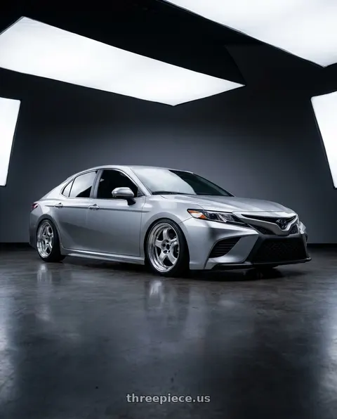 2019 Toyota Camry LE with Work Meister S1 2P 5x114.3 15x9.5+38 O Disk Silver wheels