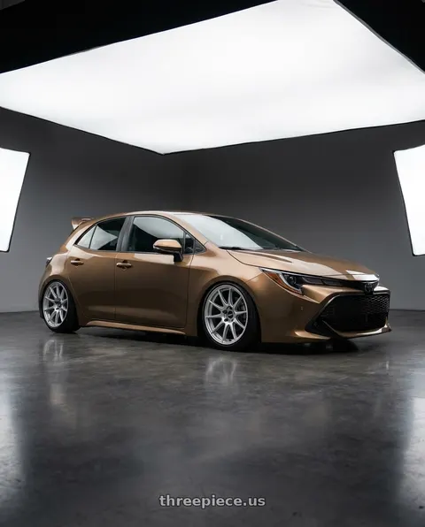 2019 Toyota Corolla with Enkei TS9 5x100 17x9+45 Silver Paint wheels