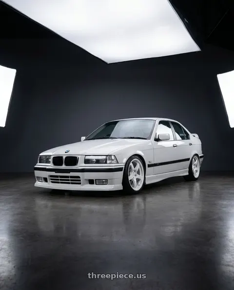 1996 BMW E36 with Gram Lights 57CR 5x114.3 19x9.5+45 Ceramic Pearl wheels