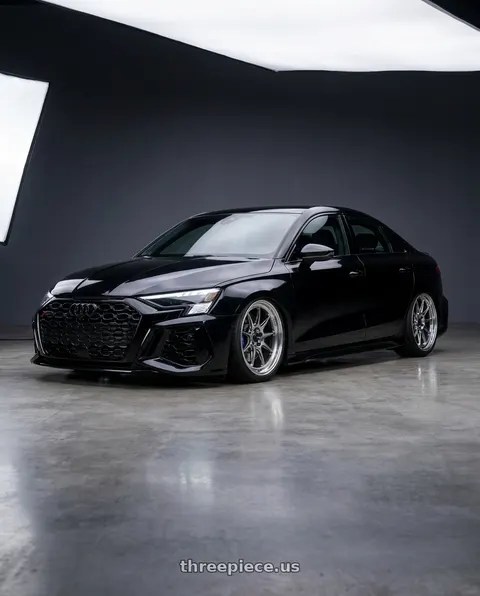 2022 Audi RS3 with Konig Countergram 5x112 19x11+40 Hyper Chrome / Machined Lip wheels