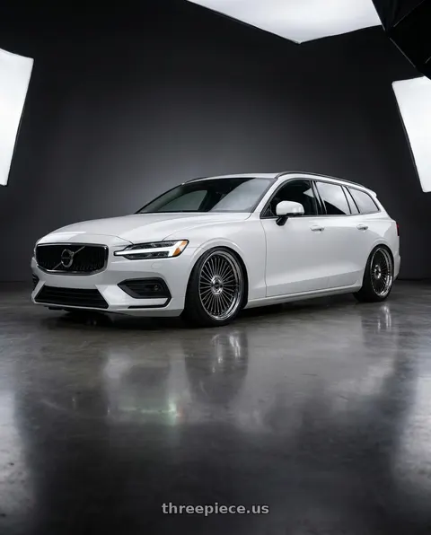 2020 Volvo V60 with Work Emitz Black Polish 5x108 19x8.5 +45 wheels