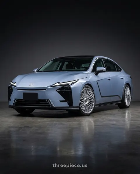 2027 LEXUS ES500e with TIS Motorsports 507S 6X135 28x10 24 Gloss Silver wheels