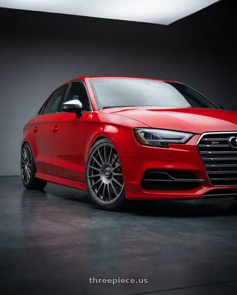 2017 Audi S3 with fifteen52 PODIUM 5x112 / 5x120 18x8.5 +35 FROSTED GRAPHITE (SATIN GREY) wheels