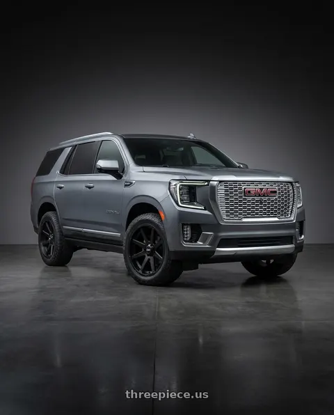 2021 GMC Yukon Denali with Ion Type 143 6x139.7 20x9+18 Matte Black wheels