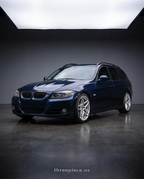 2009 BMW 328i xDrive with Heritage Wheel EBISU MonoC 5x120 18x8.5+35 Silver wheels