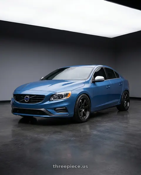 2015 Volvo S60 T6 R-Design with Volk Racing TE37SL 5x114.3 19x10.5+12 Pressed Double Black wheels