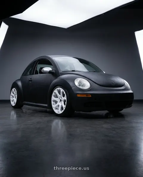 2010 Volkswagen Beetle with Heritage Wheel KOKORO MonoC 5x100 18x8.5 +35 White wheels