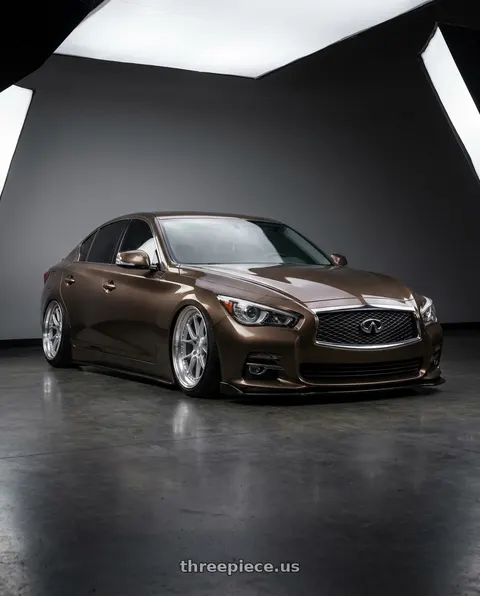 2014 INFINITI Q50 with Aodhan DS08 5X114.3 19x11+15 Silver w/Machined Face wheels