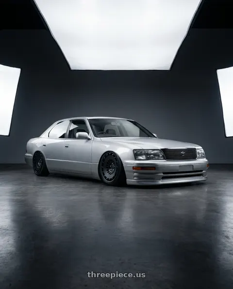 1996 Toyota celsior with Rotiform 1PC R137 CCV 5X112 19X8.5 +45 MATTE BLACK wheels