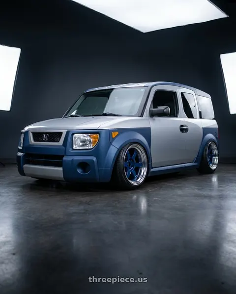 2006 Honda Element with Volk Racing TE37V 5x114.3 17x9.5 +15 MAG BLUE wheels