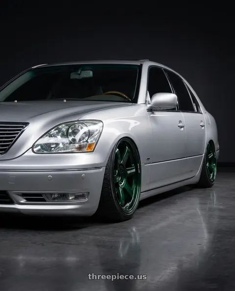 2004 Lexus LS430 with Volk Racing TE37 ULTRA M-SPEC 5x114.3 19x9.5+35 Racing Green wheels