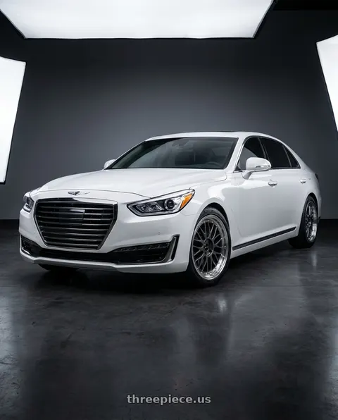 2018 Genesis G90 Ultimate with Vors VR8 5x114.3 20x8.5  +35 Hyper Black Machine Lip Chrome Rivet wheels