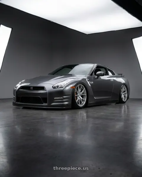 2020 Nissan GT-R with Aodhan AFF7 5x114.3 20x10.5+35 Gloss Silver Machined Face wheels