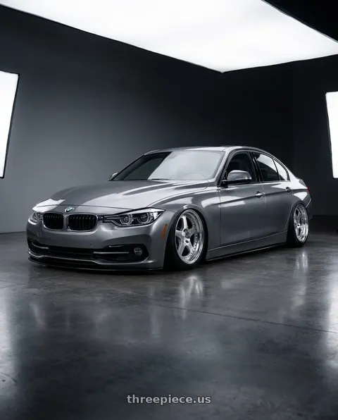 2017 BMW 330i xDrive with ARC AR1 5x114.3 17x8.5  +35 Silver Machine Face Lip Chrome Rivet wheels