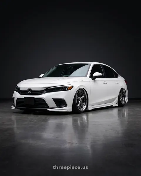2024 Honda Civic Touring with Work Wheels VS-KF 5X114.3 19x8+40 Brilliant Silver Black A Disk FULL REVERSE wheels