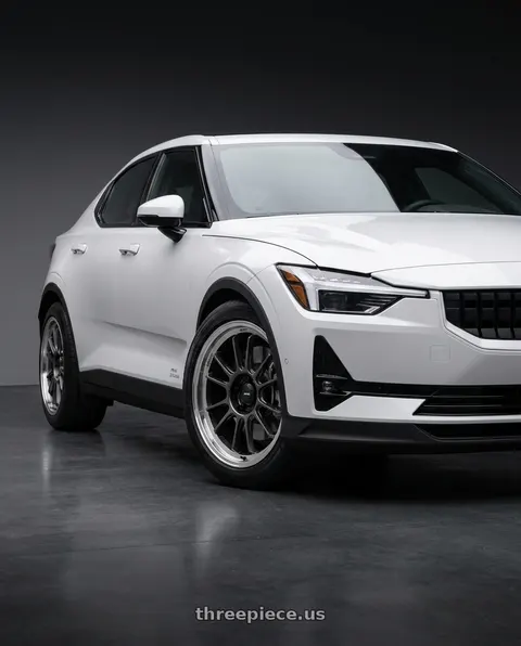 2024 Polestar 2 Plus Magnesium with Konig Hypergram 5x108 18x8.5+43 Metallic Carbon w/ Machined Lip wheels