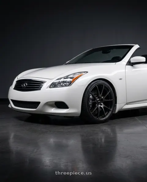 2009 INFINITI G37 with Volk Racing G27 PM 5x120 19x9.5 +36 PRESSED BLACK CLEAR wheels
