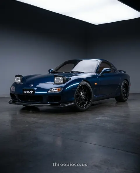 1993 Mazda RX-7 with FULL THROTTLE FT0151 5x114.3/5x127 17x9-12 SATIN BLACK wheels