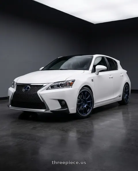 2015 Lexus CT200h F Sport with Advan RZ II 5x112 18x9+50 Racing Indigo Blue and Ring wheels
