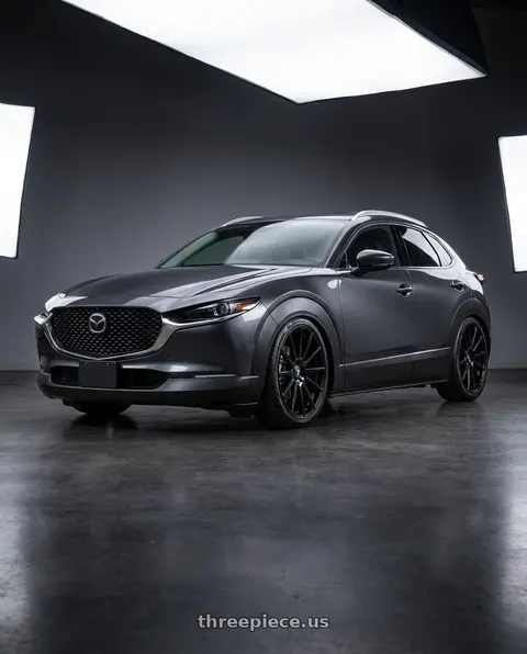 2021 Mazda CX-30 with TOUREN TR92 3292 5x114.3 18x8 +35 GLOSS BLACK wheels