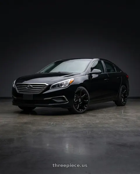 2016 Hyundai Sonata with HERITAGE WHEEL KOKORO MONOC 5x112 17x8 +25 BLACK wheels