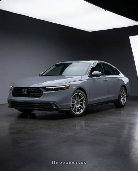 2026 Honda Accord Hybrid EX-L with Konig Heliogram 5X114.3 18x8.5+42 Titanium Metallic Knurled Bead Flow Formed wheels
