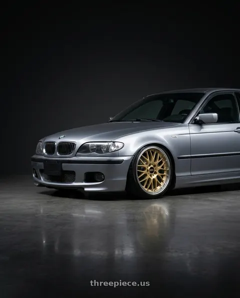 2004 BMW 330i with BBS RS-GT 5x130 18x8 +50 Gold w/ Machined Lip wheels