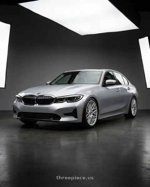 2023 BMW 3 Series G20 with Rotiform 1PC R140 RSE 5X112/5X114.3 19X8.5 +35 GLOSS SILVER wheels